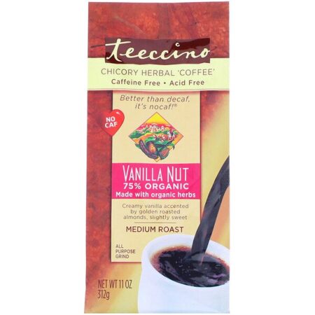 Teeccino, Café Herbal de Chicória, Torrefação Média, Sem Cafeína, Noz de Baunilha, 312 g (11 oz)