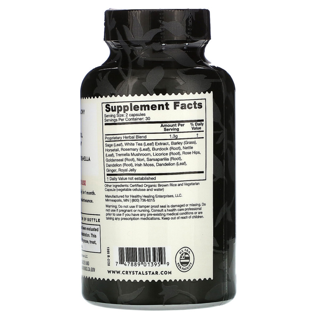 Crystal Star, Beautiful Skin, 60 Vegetarian Capsules - Imagem 2