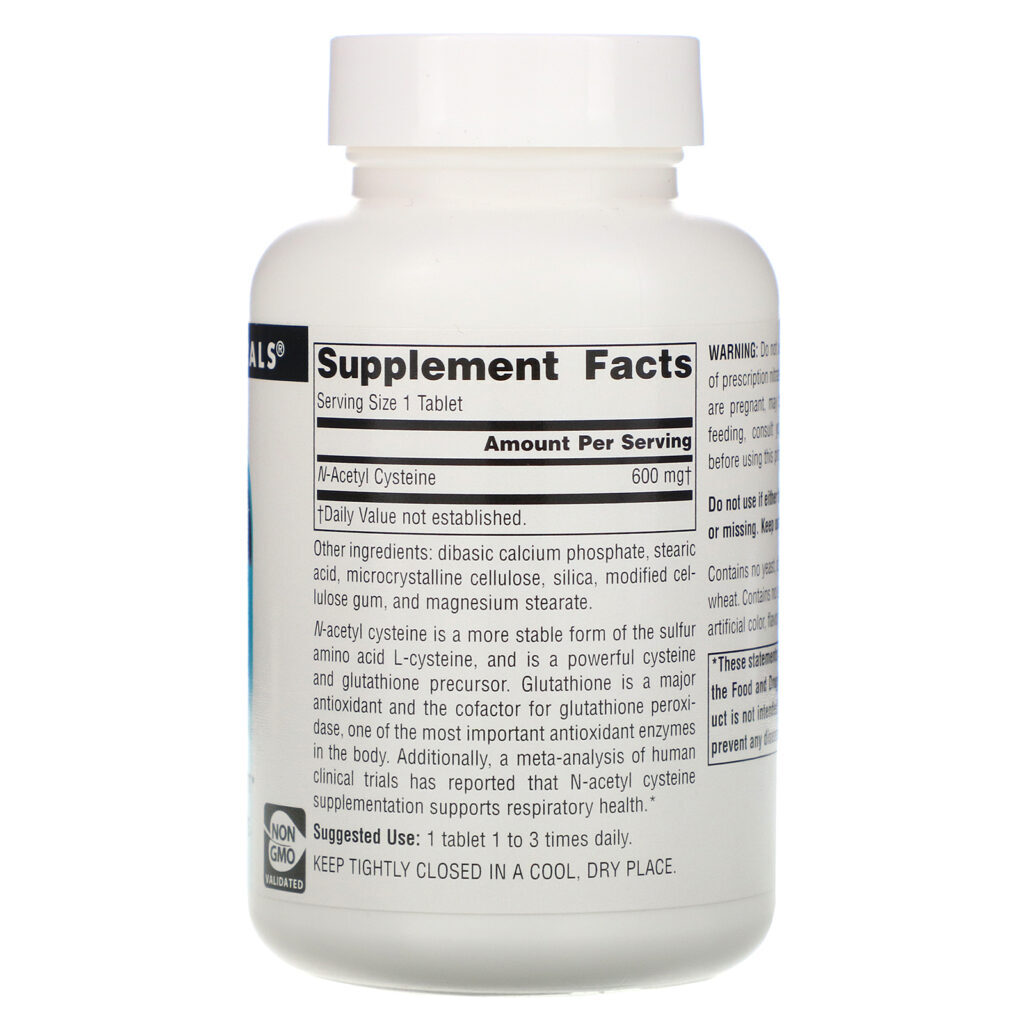 Source Naturals, N-Acetilcisteína, 600 mg, 120 Comprimidos - Imagem 2