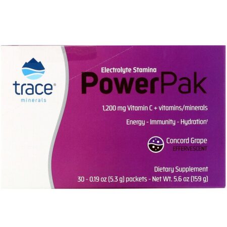 Trace Minerals Research, Electrolyte Stamina PowerPak, Concord Grape, 30 Packets. 0.19 oz (5.3 g) Each