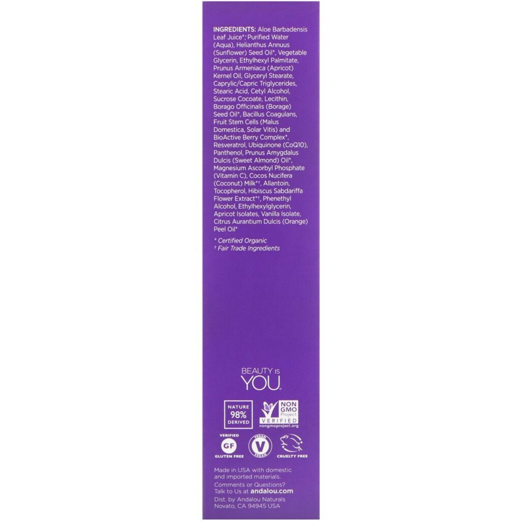 Andalou Naturals, Leite de Limpeza, Damasco e Probiótico, Desafiador da Idade, 6 fl oz (178 ml) - Imagem 3