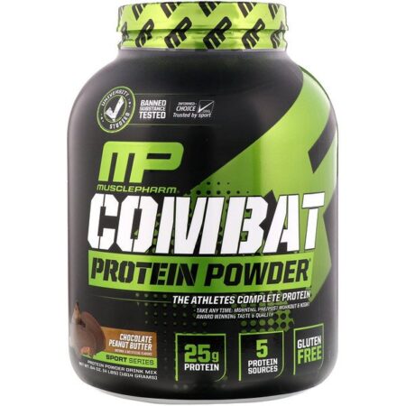 MusclePharm, Proteína em Pó Combate, Chocolate e Manteiga de Amendoim, 4 lbs (1814 g)