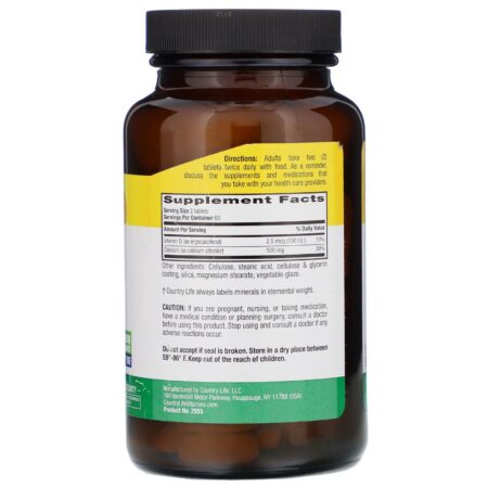 Country Life, Calcium Citrate with Vitamin D, 120 Tablets - Image 2