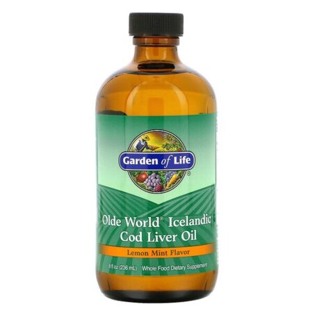 Garden of Life, Óleo de Fígado de Bacalhau Islandês Olde World, Sabor de Hortelã-Limão, 236 ml (8 fl oz)