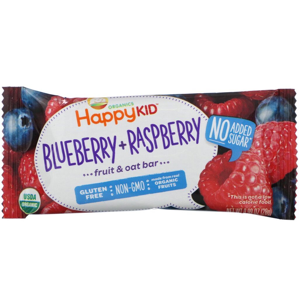 Happy Family Organics, Happy Kid, Blueberry + Framboesa, Barra de Frutas e Aveia, 5 Barras, 28 g Cada - Imagem 3