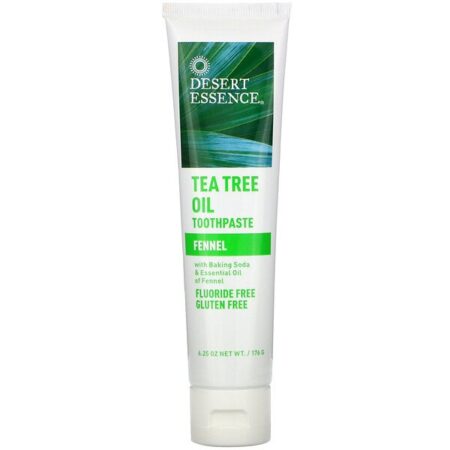 Desert Essence, Creme dental de óleo de melaleuca, erva-doce, 6,25 onças (176 g)