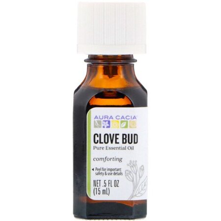 Aura Cacia, Óleo Essencial 100% Puro, Cravo-da-Índia, 0,5 fl oz (15 ml)