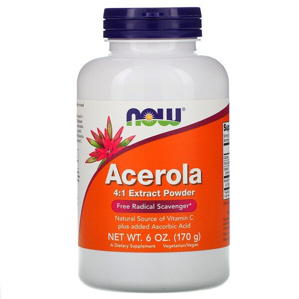 Now Foods, Pó de Extrato de Acerola 4:1, 6 oz (170 g)