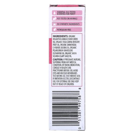 Aura Cacia, Óleo Facial Essencial Orgânico de Roseship, Gerânio & Salva Esclereia, 1 fl oz (30 ml) - Image 3