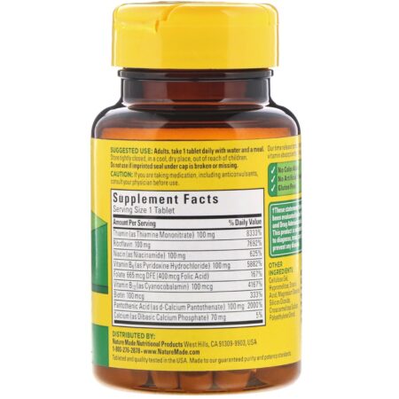 Nature Made, B-100 Complex, Time Release, 60 Tablets - Image 2