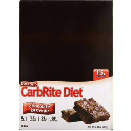 Universal Nutrition, Doctor's CarbRite Diet Bars, Chocolate Brownie, 12 Bars, 2.00 oz (56.7 g) Each - Image 2