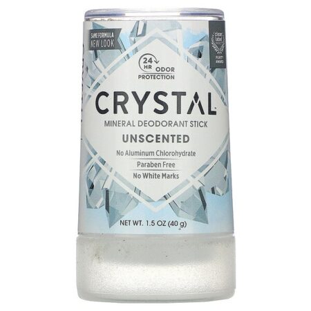 Crystal Body Deodorant, Desodorante Mineral em Bastão, Sem Perfume, 40 g (1,5 oz)