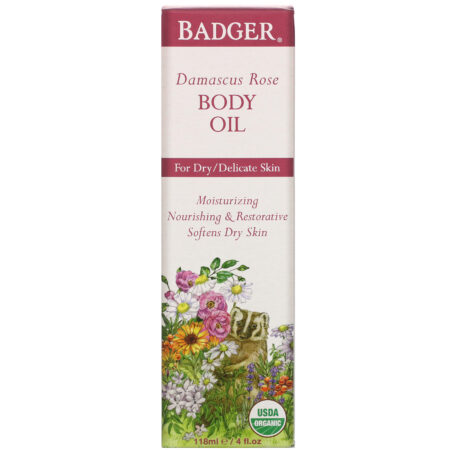 Badger Company, Damascus Rose Body Oil, 4 fl oz (118 ml) - Image 2