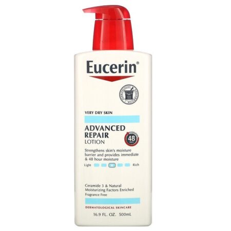 Eucerin, Loção Reparadora Avançada, Sem Fragrância, 16.9 fl oz (500 ml)