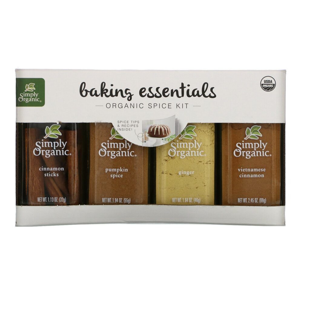 Simply Organic, Baking Essentials, Kit de Especiarias Orgânicas, Embalagem Sortida, 4 Especiarias - Imagem 2