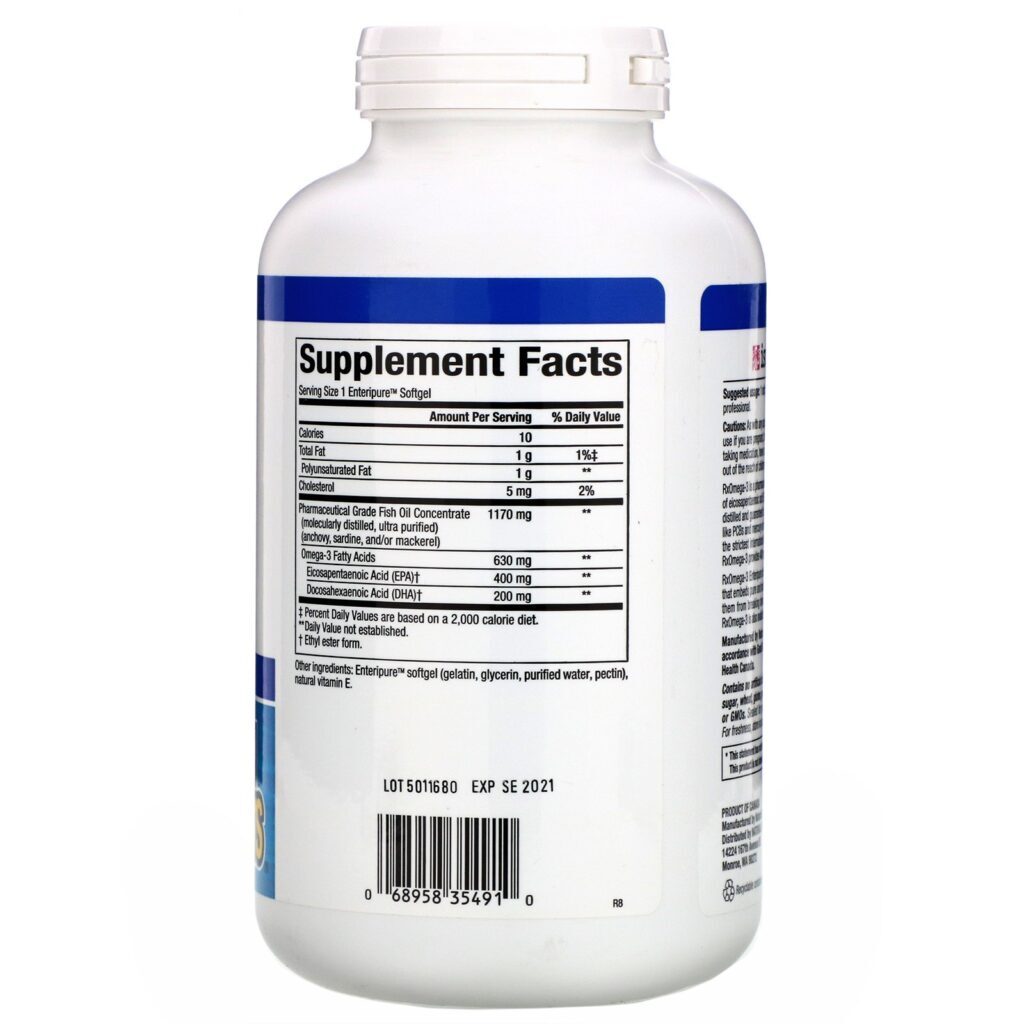 Natural Factors, RxOmega-3 Factors, EPA 400 mg/DHA 200 mg, 240 Cápsulas Softgel - Imagem 2