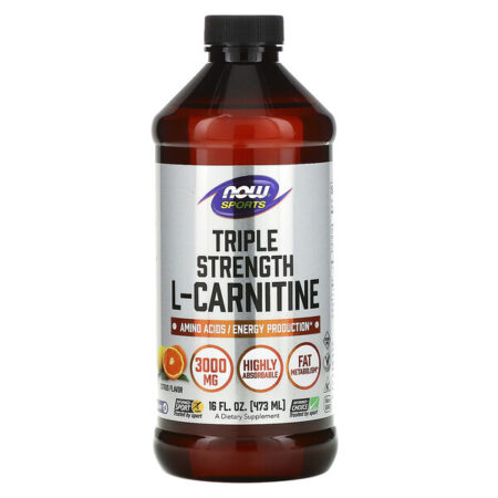 Now Foods, Esportes, Líquido de L-Carnitina de Tripla Potência, Sabor Cítrico, 3.000 mg, 473 ml (16 fl oz)