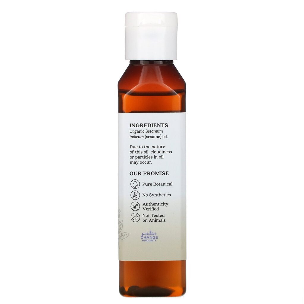 Aura Cacia, Óleo Orgânico de Cuidados com a Pele, Gergelim, 4 fl oz (118 ml) - Imagem 2