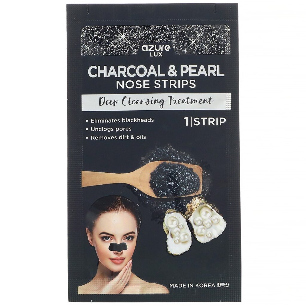 Azure Kosmetics, Carvão vegetal e pérola, Tiras para o nariz, 5 tiras - Imagem 3