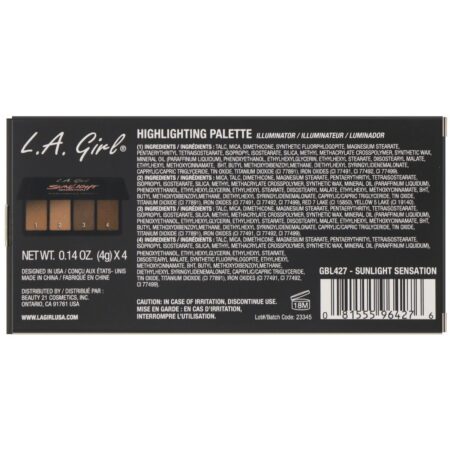 L.A. Girl, Paleta Iluminadora Sunlight Sensation, 4 g cada (0,14 oz) - Image 3