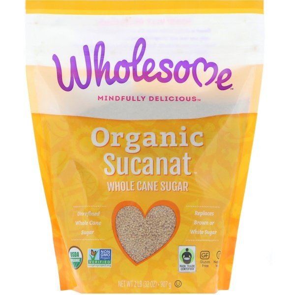 Wholesome, Organic Sucanat, Açúcar de Cana Integral, 907 g (2 lb)