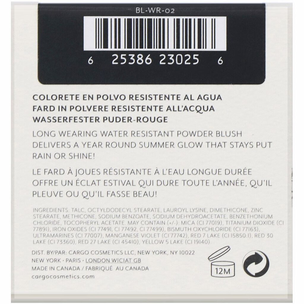 Cargo, Swimmables, Water Resistant Blush, Ibiza, 0.37 oz (11 g) - Imagem 3