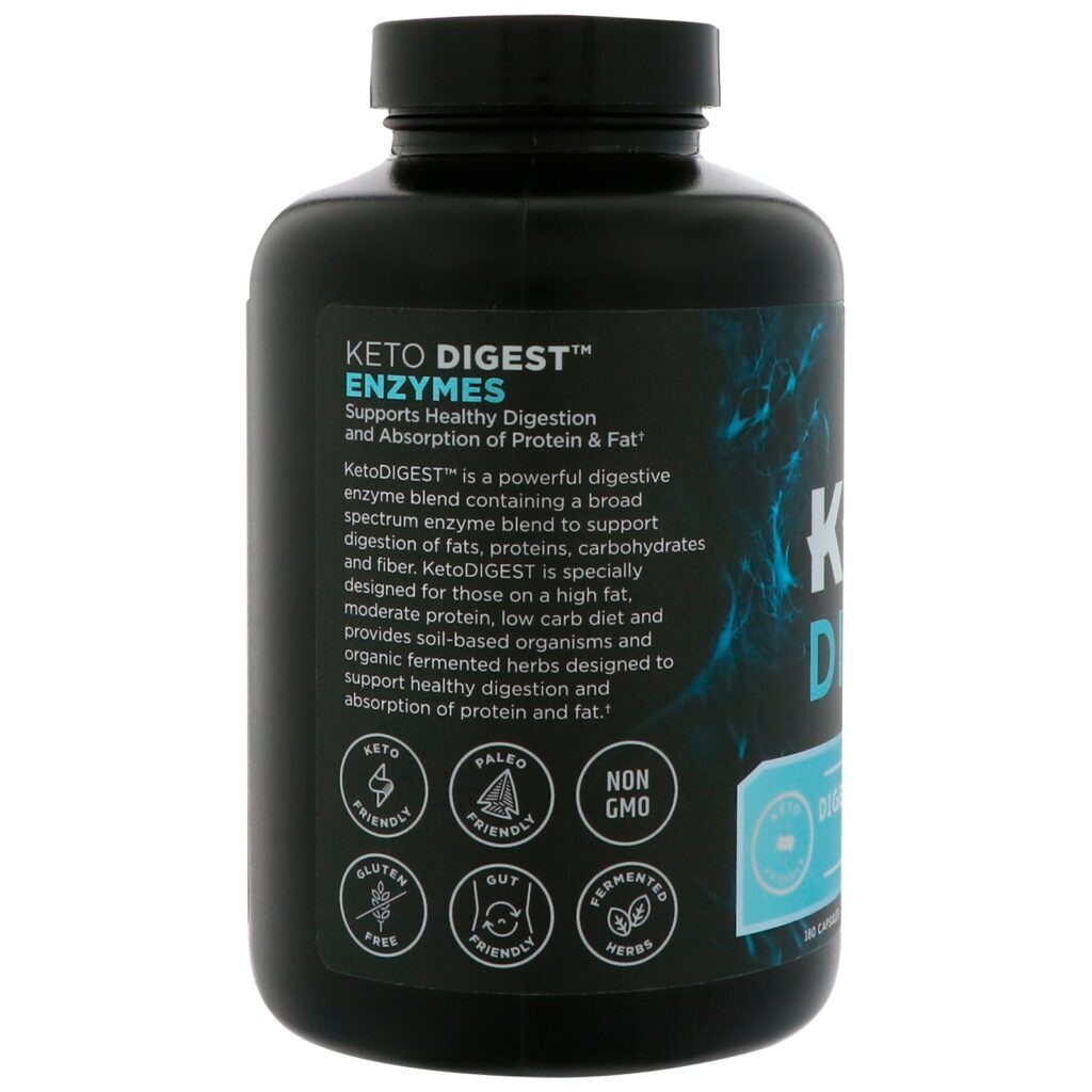 Dr. Axe / Ancient Nutrition, Keto Digest, Fórmula de Enzimas Digestivas, 180 Cápsulas - Imagem 3
