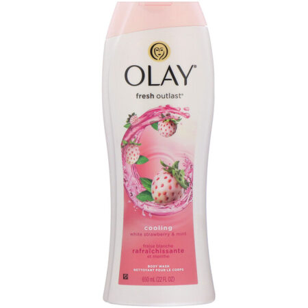 Olay, Sabonete Líquido Fresh Outlast, Morango Branco e Menta Refrescante, 650 ml (22 fl oz)