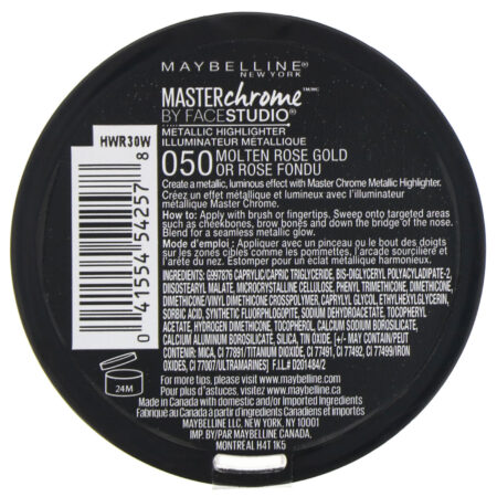 Maybelline, Master Chrome, iluminador metálico, Molten Rose Gold 050, 6,7 g - Image 3