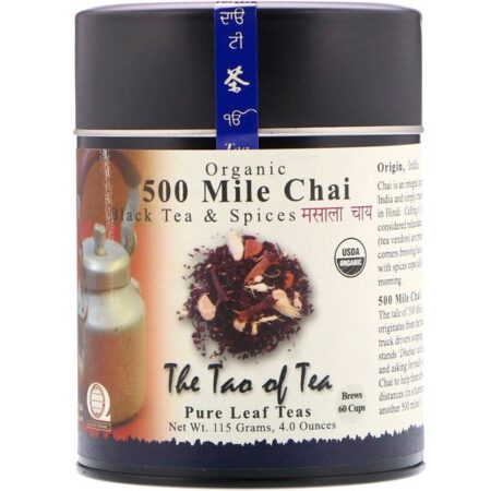 The Tao of Tea, Chá Preto Orgânico & Especiarias, Lendário Chá 500 Milhas, 4,0 onças (115 g)