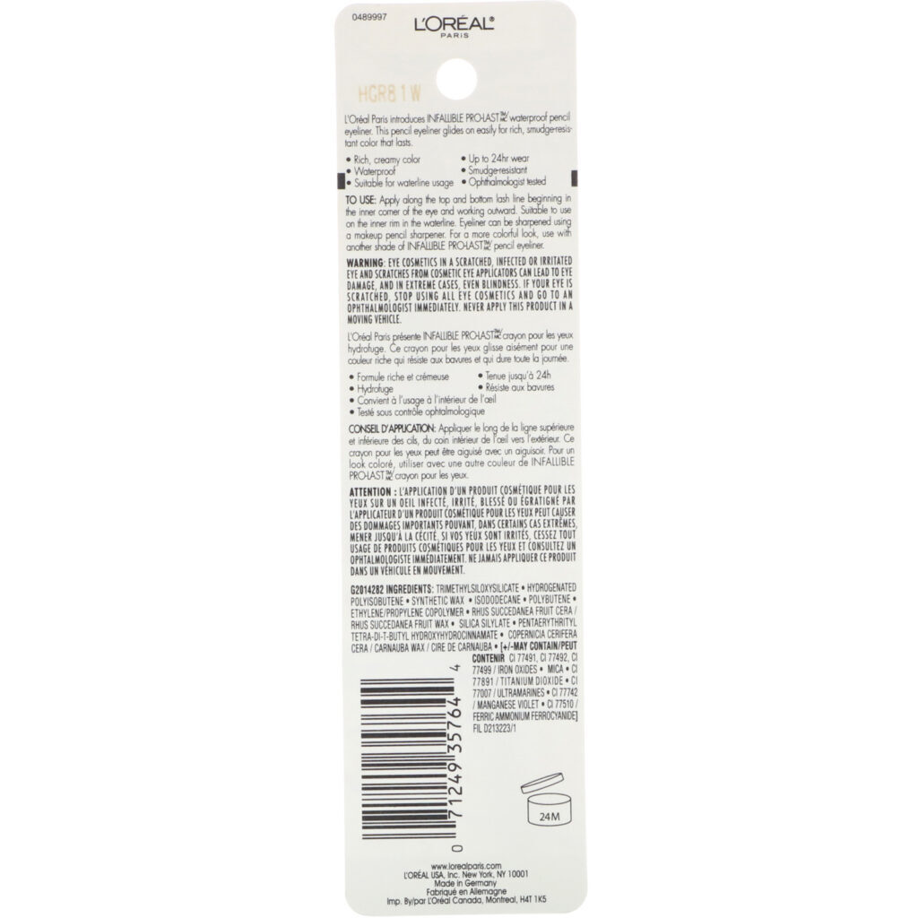 L'Oreal, Lápis delineador à prova d’água Infallible Pro-Last, 960 Cobalt Blue, 1,2 g - Imagem 3