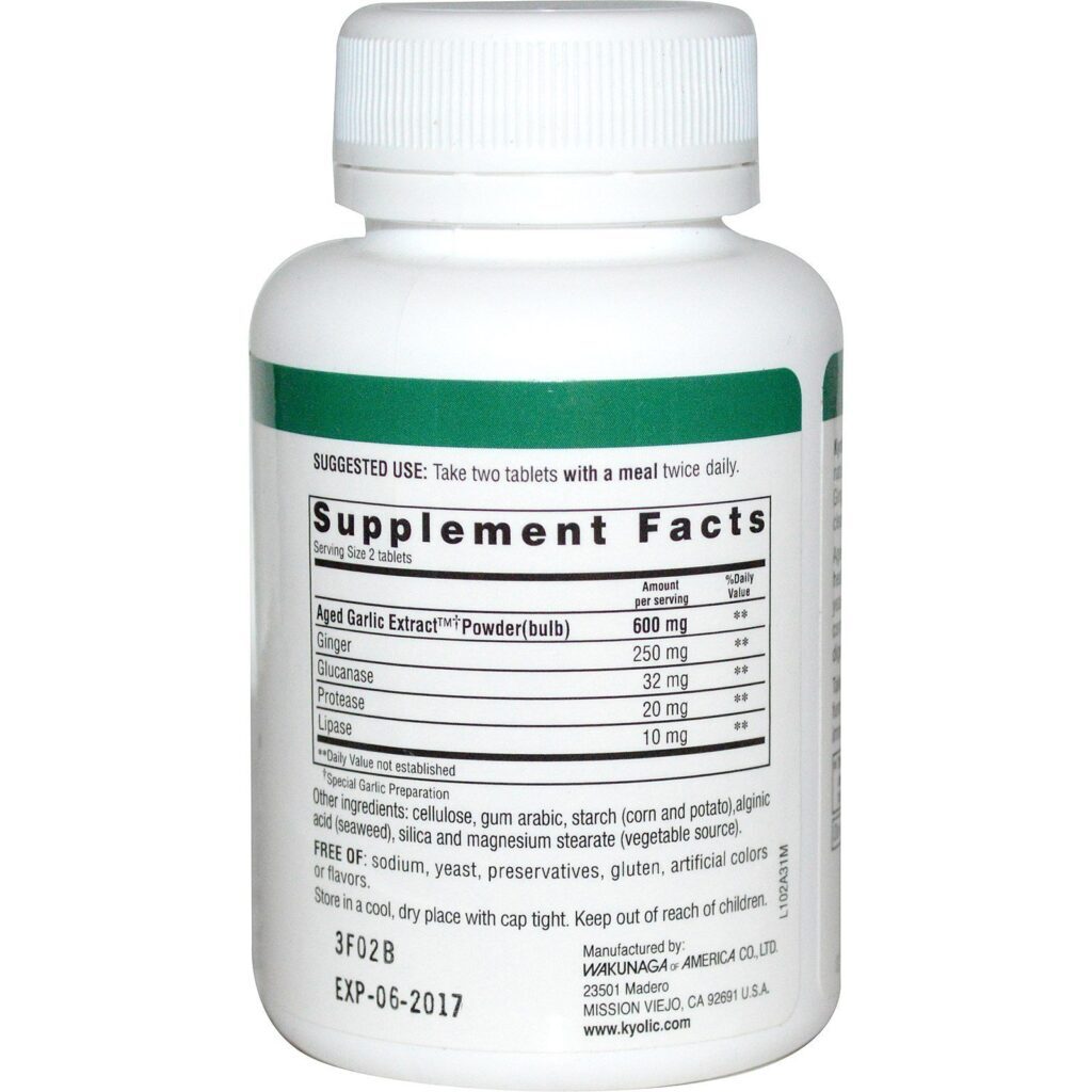 Kyolic, Kyolic Formula 102, Candida Cleanse & Digestion, 100 Vegetarian Tablets - Imagem 2