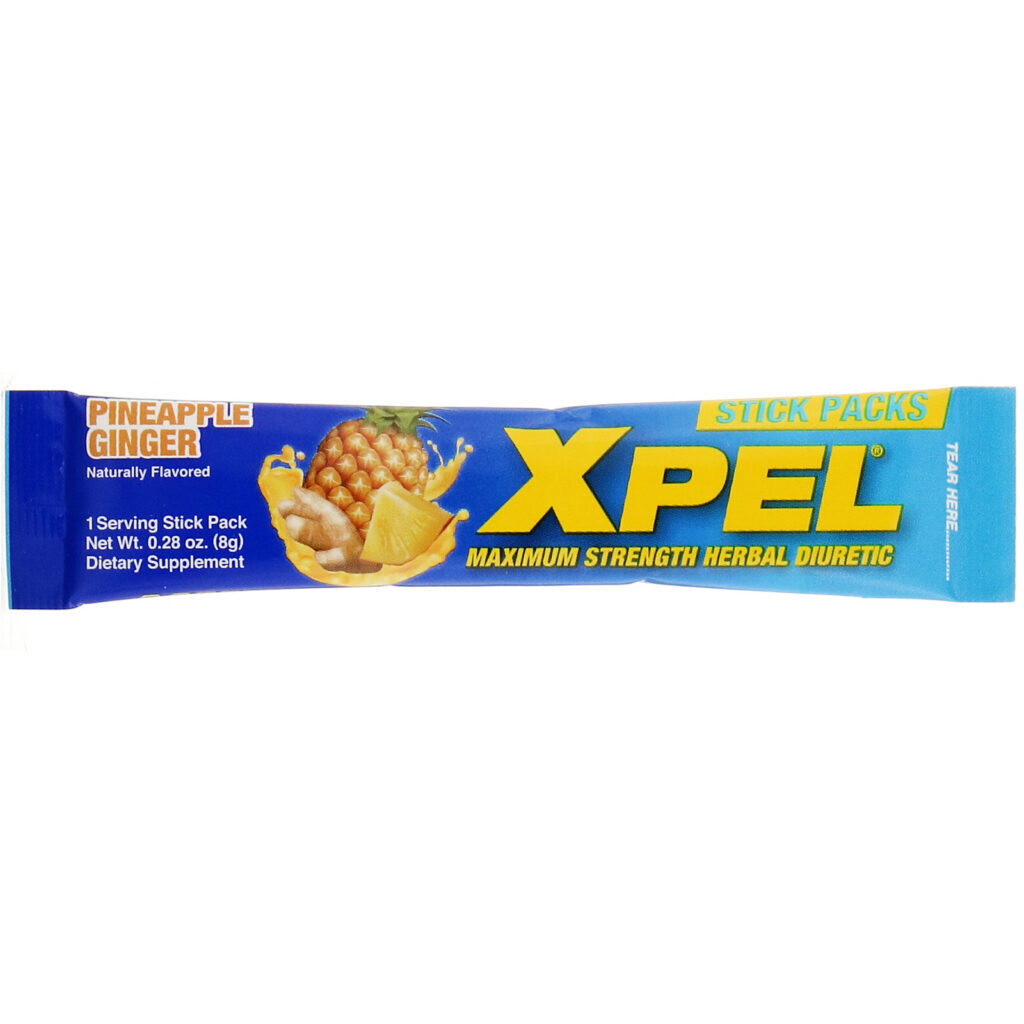 MHP, XPEL, Maximum Strength Herbal Diuretic, Pineapple Ginger, 20 Packs, 0.28 oz (8 g) - Imagem 3