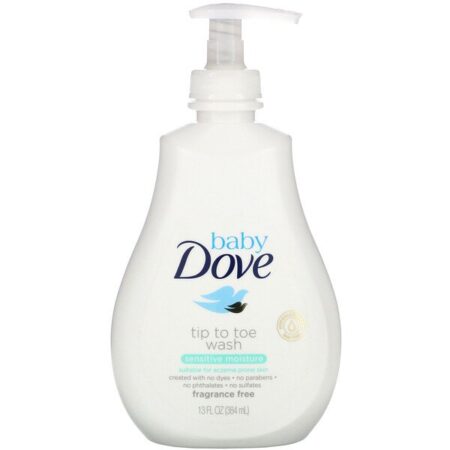 Dove, Baby, Limpeza dos pés à cabeça, Hidratação suave, 384 ml