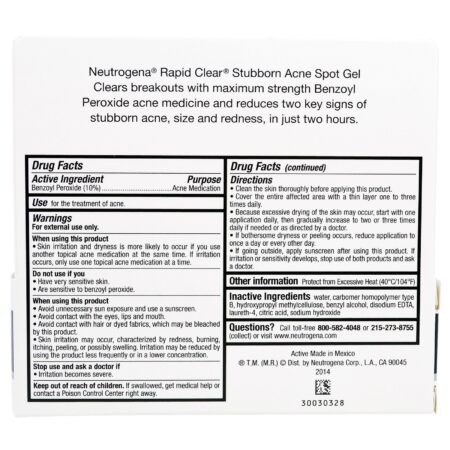 Neutrogena, Rapid Clear, Gel para Acne Resistente, Intensidade Máxima, 5,0 fl oz (147 ml) - Image 3