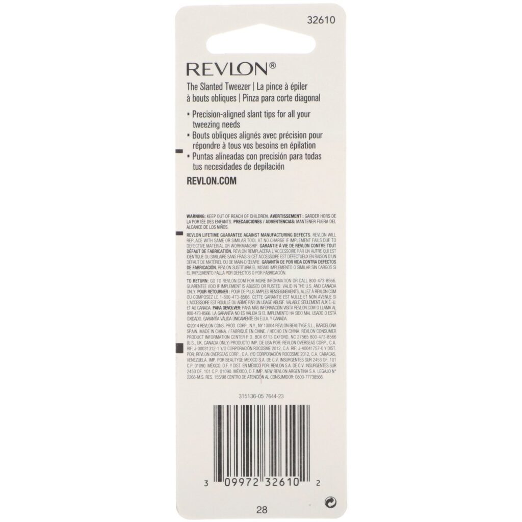 Revlon, Pinça compacta com ponta inclinada clássica, 1 contagem - Imagem 3