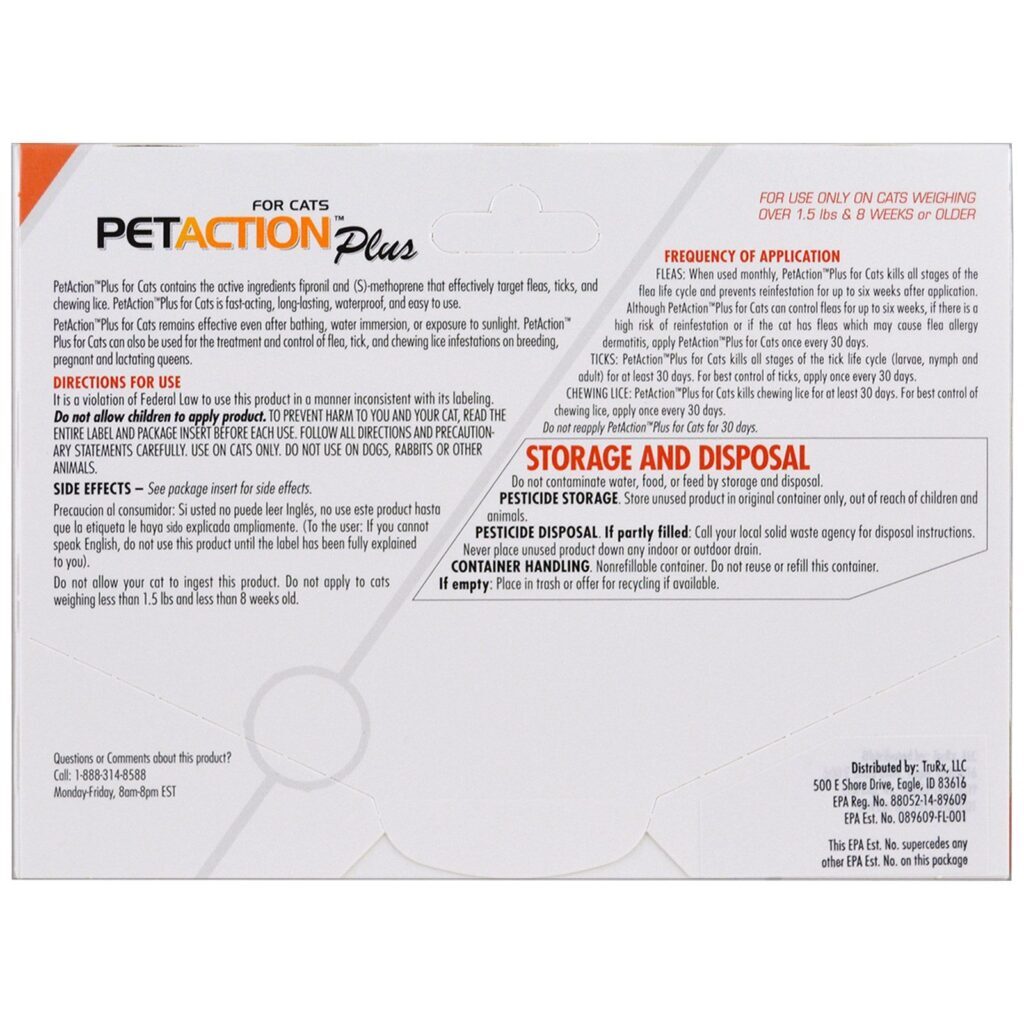 PetAction Plus, Para Gatos, 3 Doses - 0,5 ml Cada - Imagem 2