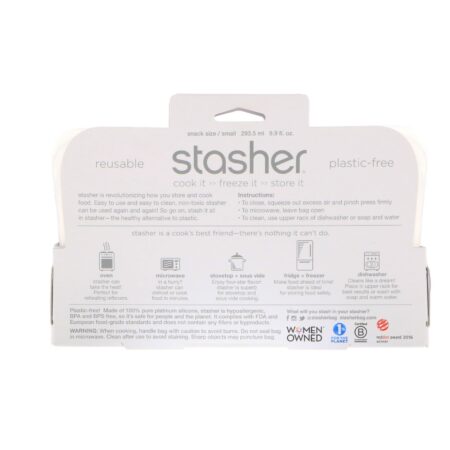 Stasher, Embalagem Reutilizável de Silicone para Alimentos, Tamanho de Lanche Pequenho, Transparente, 9,9 fl oz (293,5 ml) - Image 2