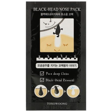 Tosowoong, Black-Head Nose Pack, 8 Sheets