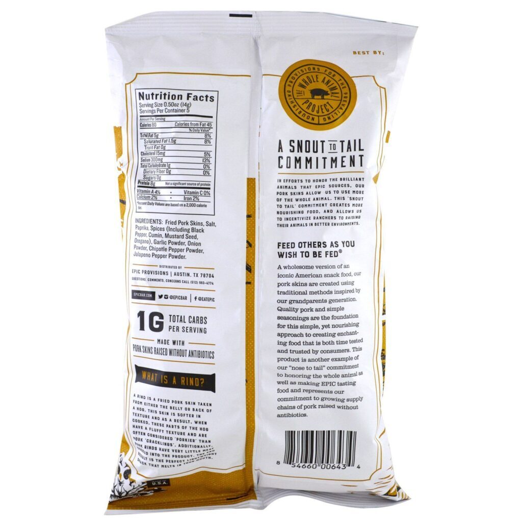 Epic Bar, Costelas de Porco Artesanais, Tempero BBQ, 2,5 oz (70 g) - Imagem 2