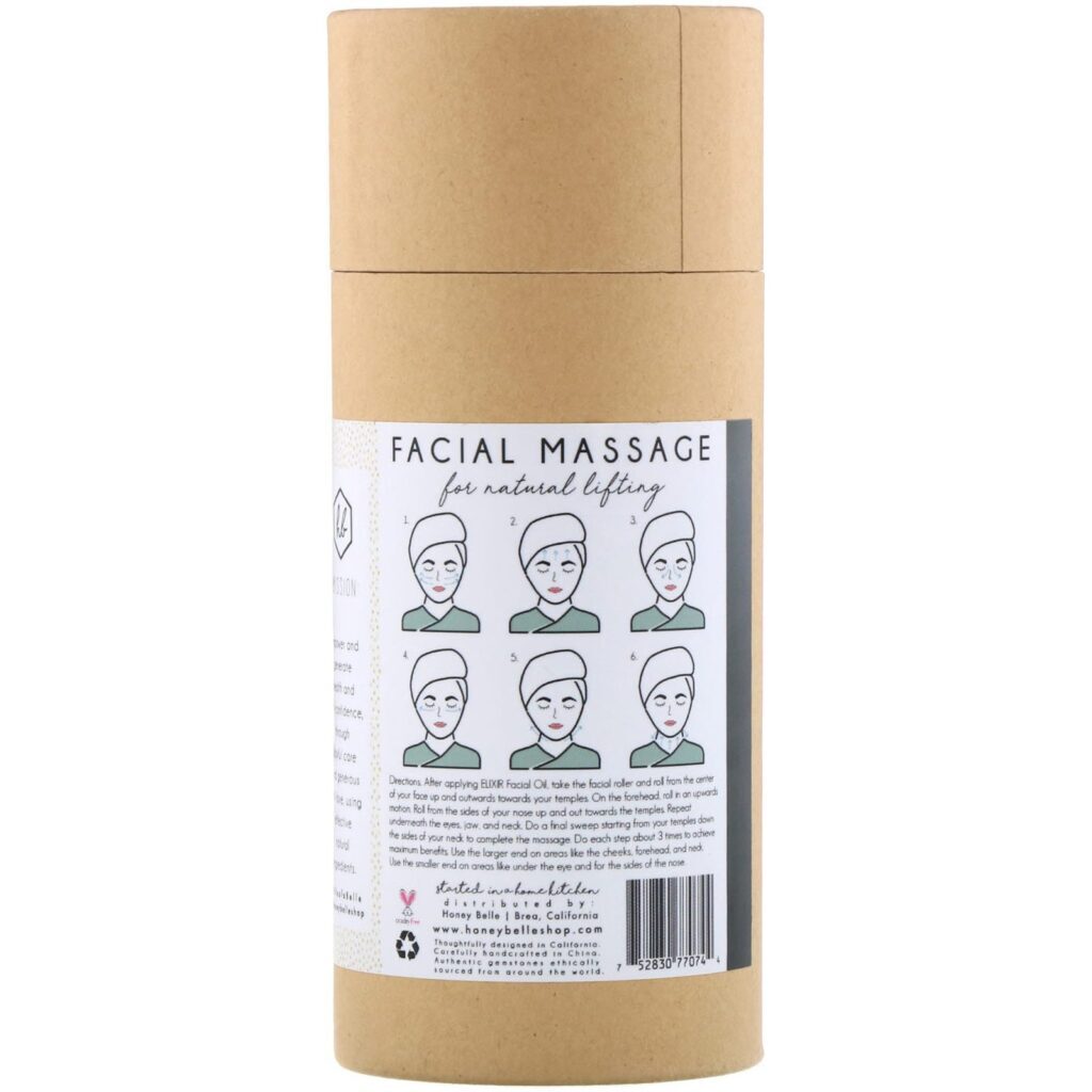 Honey Belle, Massageador Facial de Obsidiana Negra, 1 Rolo - Imagem 3