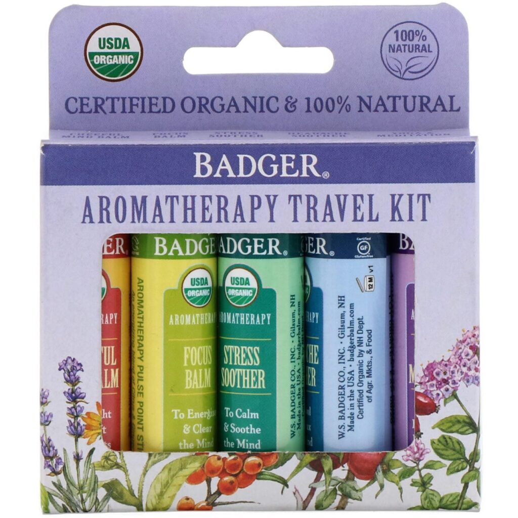 Badger Company, Aromatherapy Travel Kit, 5 Pack, .15 oz (4.3 g) Each - Imagem 3