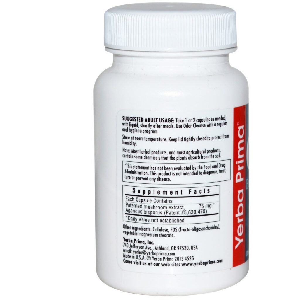 Yerba Prima, Odor Cleanse Breath & Body Caps, 50 Cápsulas - Imagem 2
