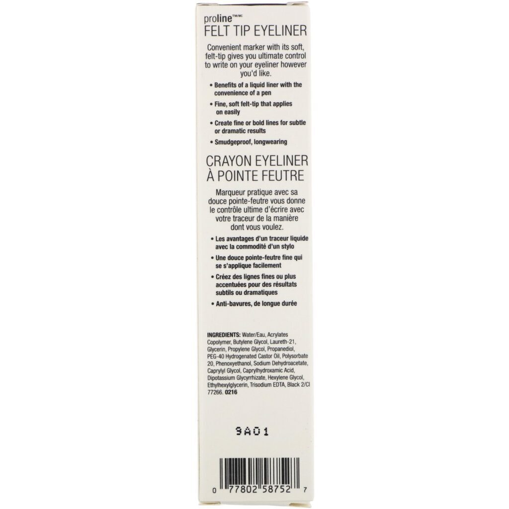 Wet n Wild, ProLine, Delineador com Ponta de Feltro, Preto, 0,5 g (0,017 oz) - Imagem 3
