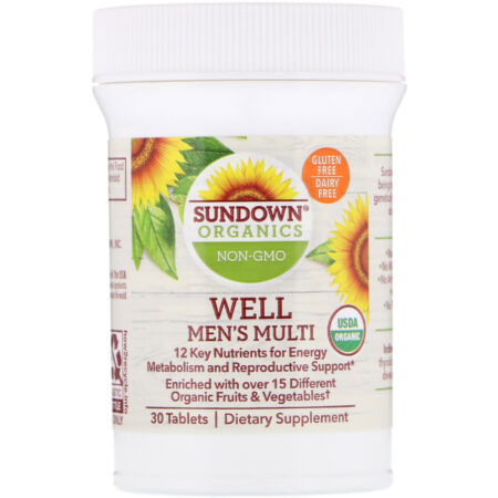 Sundown Organics, Well Men's Multivitamin, Once Daily, 30 Tablets - Image 3