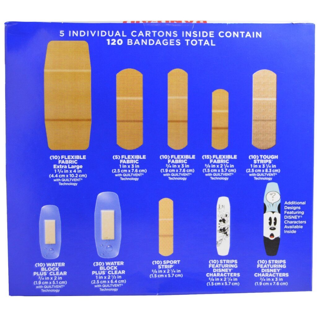 Band Aid, Tiras adesivas, Atadura, Melhor Opção, 5 Caixas, 120 Ataduras - Imagem 2