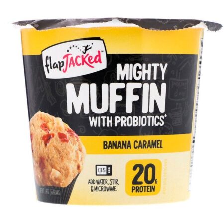 FlapJacked, Muffin Poderoso com Probióticos, Banana e Caramelo, 1,9 oz (55 g)