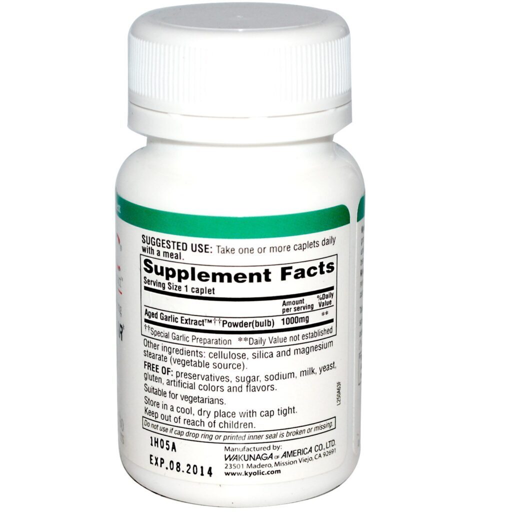 Kyolic, Extrato de Alho Envelhecido, 1000 mg, 30 Comprimidos - Imagem 2