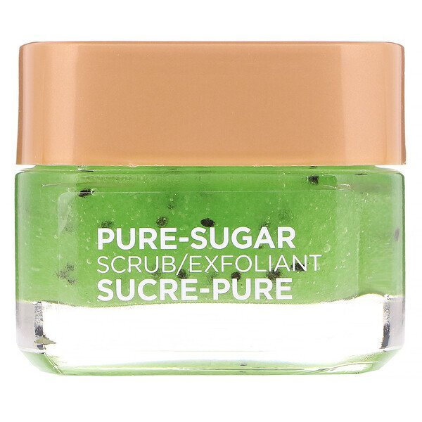 L'Oreal, Pure-Sugar Scrub, Purify & Unclog, 3 açúcares puros + kiwi, 48 g