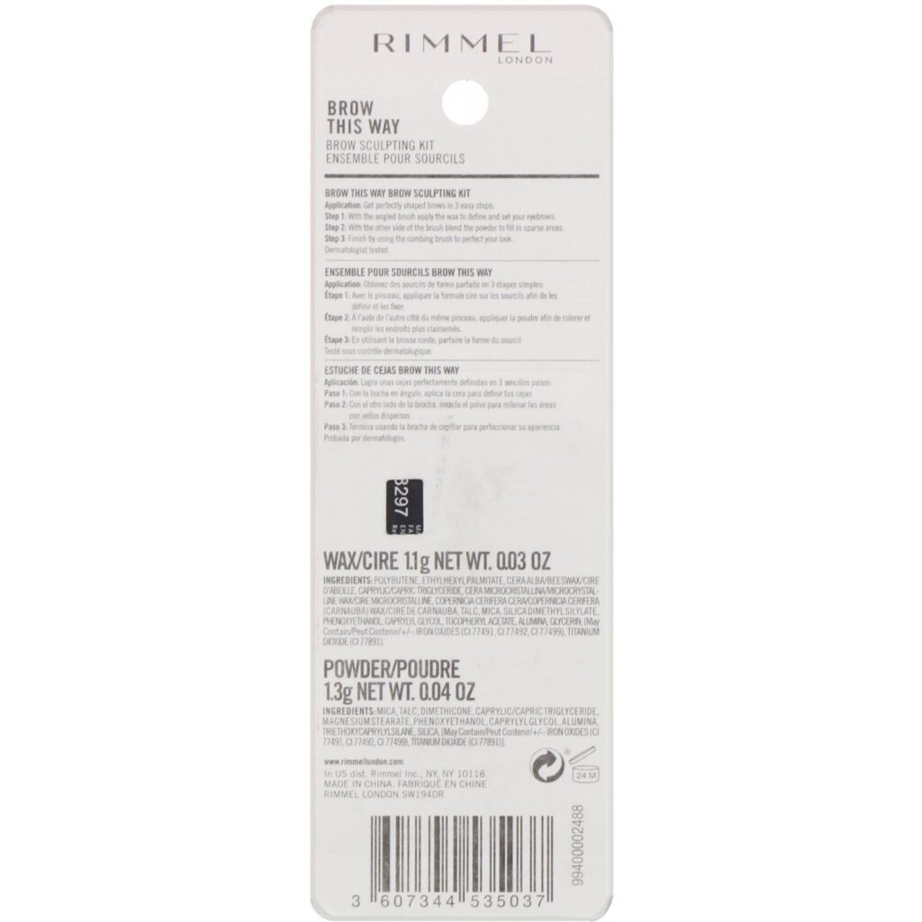 Rimmel London, Kit de sobrancelha Brow This Way Brow, 002 Marrom médio, 1 kit - Imagem 3